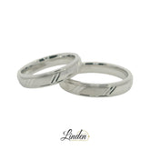 Silber 925 rhodinierte Partnerringe – Freundschaftsringe Set für Paare – Damen- & Herrenring | S-250/5